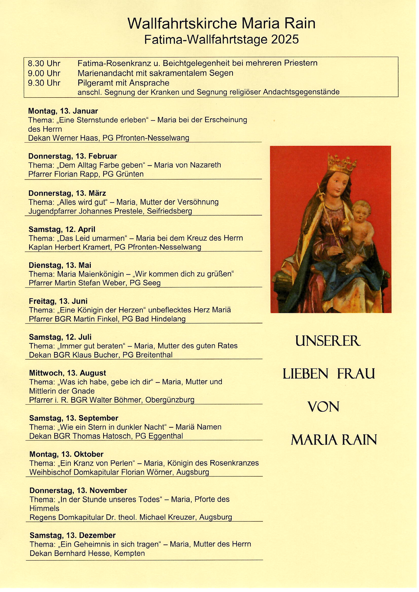 Fatima Programm 2025